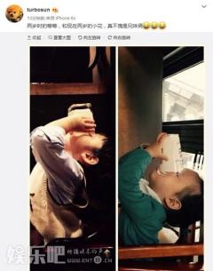 不愧是亲兄妹!孙俪一双儿女豪饮动作神同步