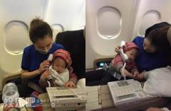 徐若瑄为让儿子乖乖坐飞机,把家里座机都戴上了